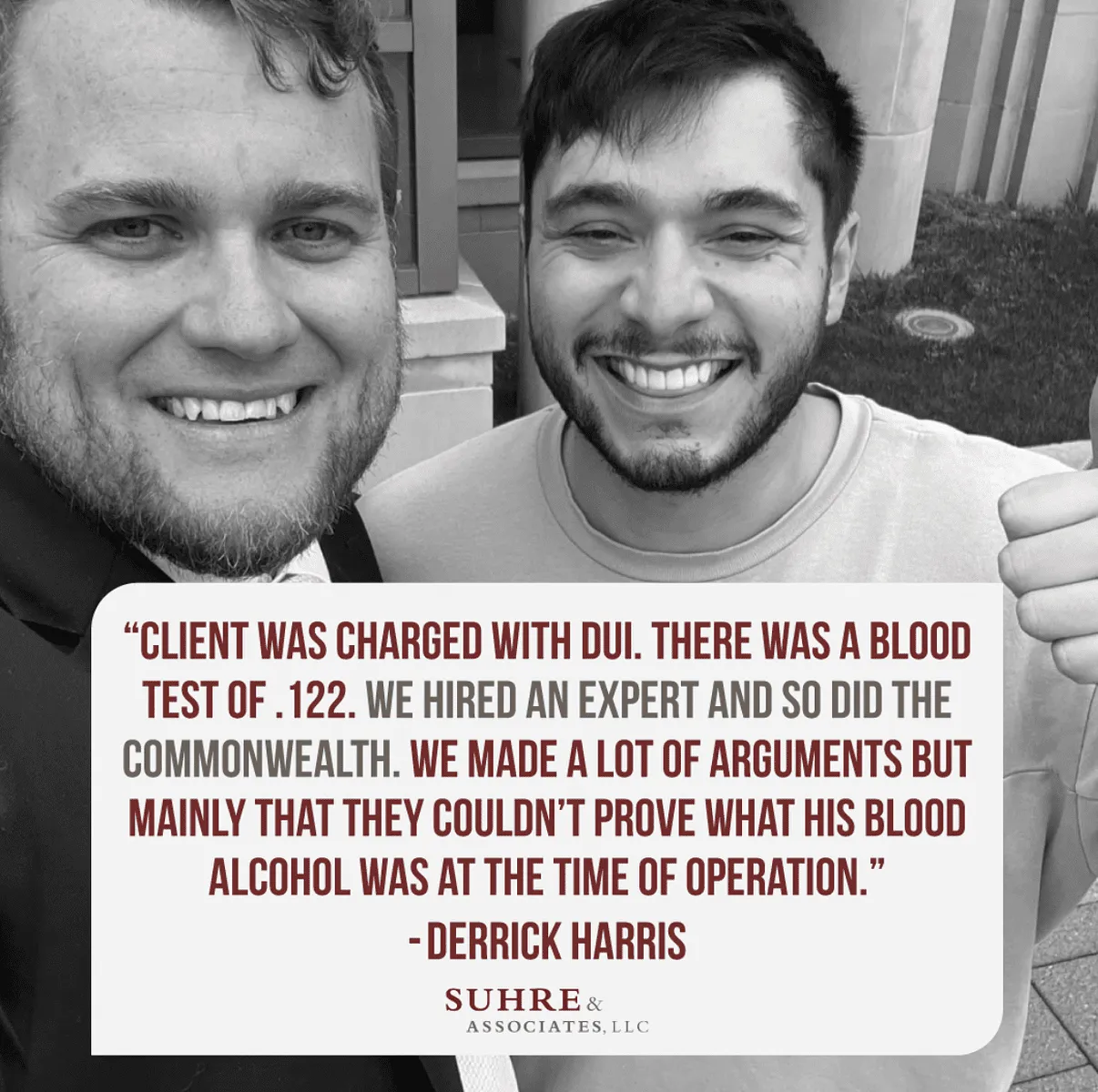 Case victory attorney Derrick Harris